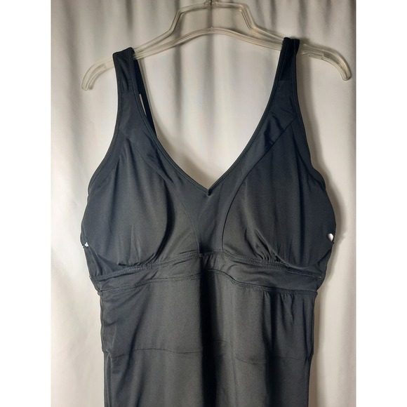 One Piece Skirted Swimsuit Black with Orange Fruit Print XXL - Picture 5 of 13